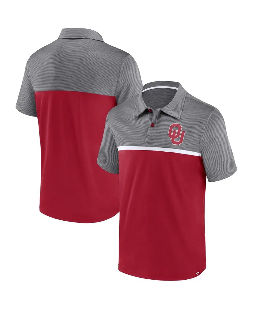 Men's Fanatics Crimson, Gray Oklahoma Sooners Polo Shirt