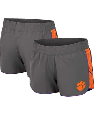 Women's Colosseum Gray Clemson Tigers Pull The Switch Running Shorts