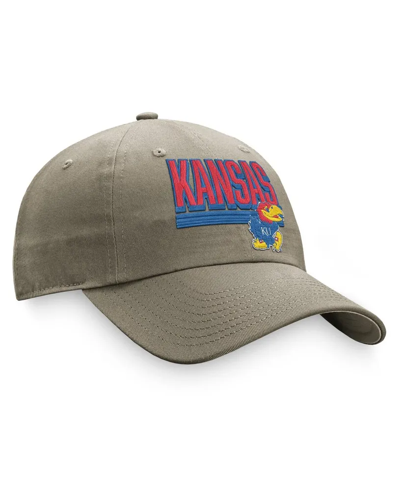 Men's Top of the World Khaki Kansas Jayhawks Slice Adjustable Hat