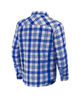 Men's Darius Rucker Collection by Fanatics Royal, Natural Kentucky Wildcats Plaid Flannel Long Sleeve Button-Up Shirt