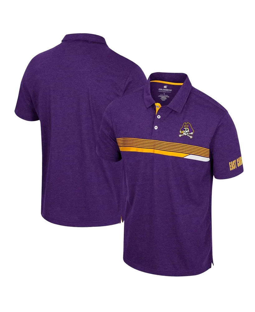 Men's Colosseum Purple Ecu Pirates No Problemo Polo Shirt