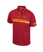 Men's Colosseum Cardinal Iowa State Cyclones No Problemo Polo Shirt