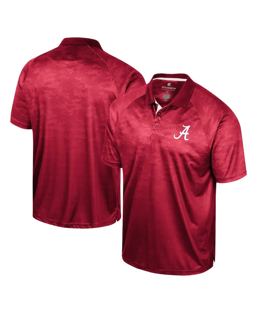 Men's Colosseum Crimson Alabama Tide Honeycomb Raglan Polo Shirt