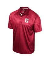 Men's Colosseum Crimson Indiana Hoosiers Honeycomb Raglan Polo Shirt