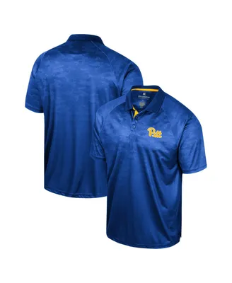 Men's Colosseum Royal Pitt Panthers Honeycomb Raglan Polo Shirt