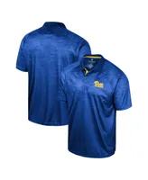 Men's Colosseum Royal Pitt Panthers Honeycomb Raglan Polo Shirt