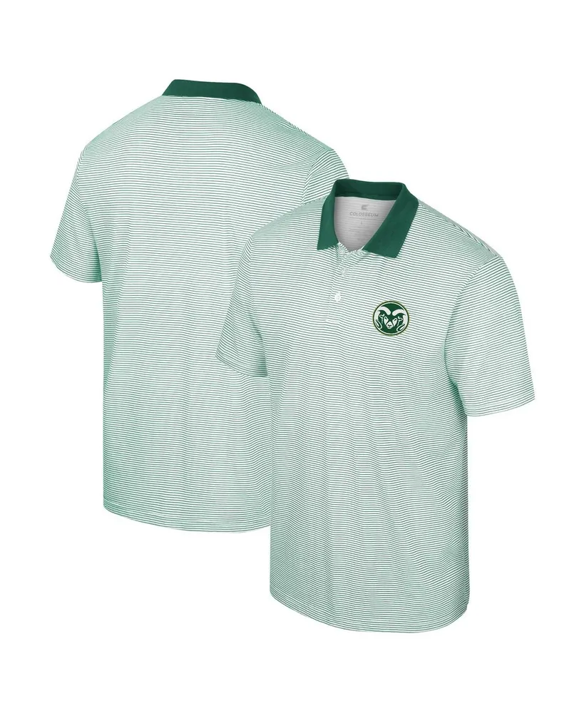 Men's Colosseum White Colorado State Rams Print Stripe Polo Shirt