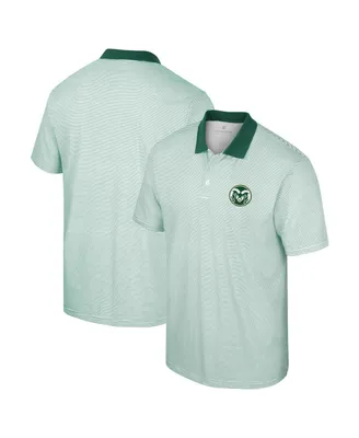 Men's Colosseum White Colorado State Rams Print Stripe Polo Shirt