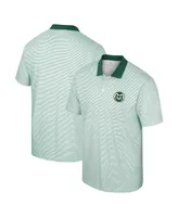 Men's Colosseum White Colorado State Rams Print Stripe Polo Shirt