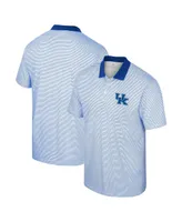 Men's Colosseum White Kentucky Wildcats Print Stripe Polo Shirt