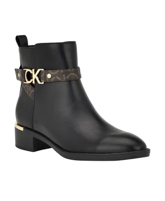 Calvin Klein Women's Dhara Pointy Toe Block Heel Casual boots