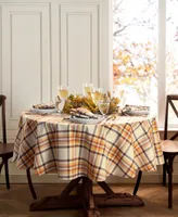 Elrene Russet Harvest Woven Plaid Tablecloth