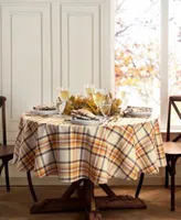 Elrene Russet Harvest Plaid Table Linens Collection