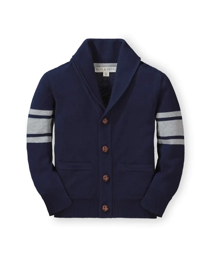 Hope & Henry Baby Boys Shawl Collar Sweater Cardigan