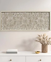 Ink+Ivy Henna 40" x 16" x 1" Framed Medallion Rice Paper Shadow Box Wall Decor - Off