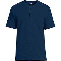 Lands' End Men's Waffle Short Sleeve Pajama Henley