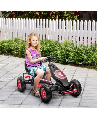 Aosom Kids Pedal Go Kart Ride-on Toy with Ergonomic Comfort, Pedal Car with Tough, Wear