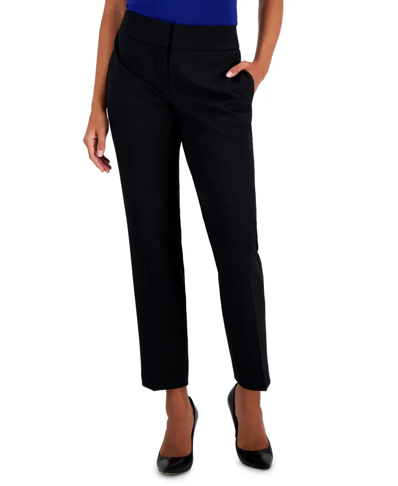 Kasper High-Rise Pull-On Straight-Leg Pants, Regular & Plus Sizes