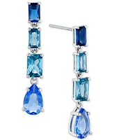 Eliot Danori Silver-Tone Mixed Crystal Linear Drop Earrings, Created for Macy's