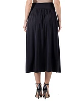 24seven Comfort Apparel Women's Foldover with Pockets Maxi Skirt