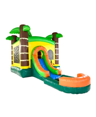 Pogo Bounce House Inflatable Bounce House with Slide and Pool for Kids (Without Blower)