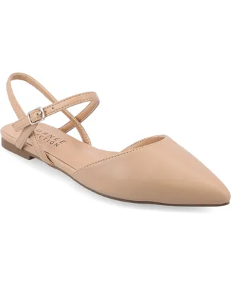 Journee Collection Women's Martine Buckle Pointed Toe Flats