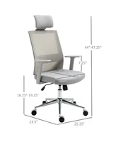 Vinsetto Swivel Office Chair Task Chair w/ Adjustable Height, Headrest, Grey