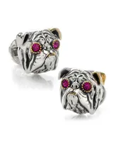 Ox & Bull Trading Co. Men's Sterling Silver English Bulldog Cufflinks