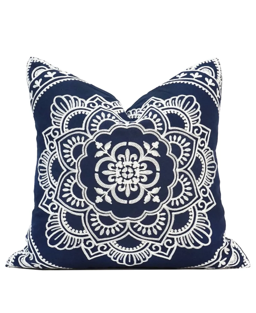 Millihome Padma Embroidery Decorative Pillow, 20" x