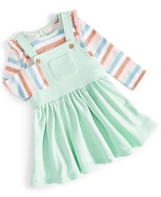 First Impressions Baby Girls Stripe Shirt and Skirtall, 2 Piece Set, Created for Macy's