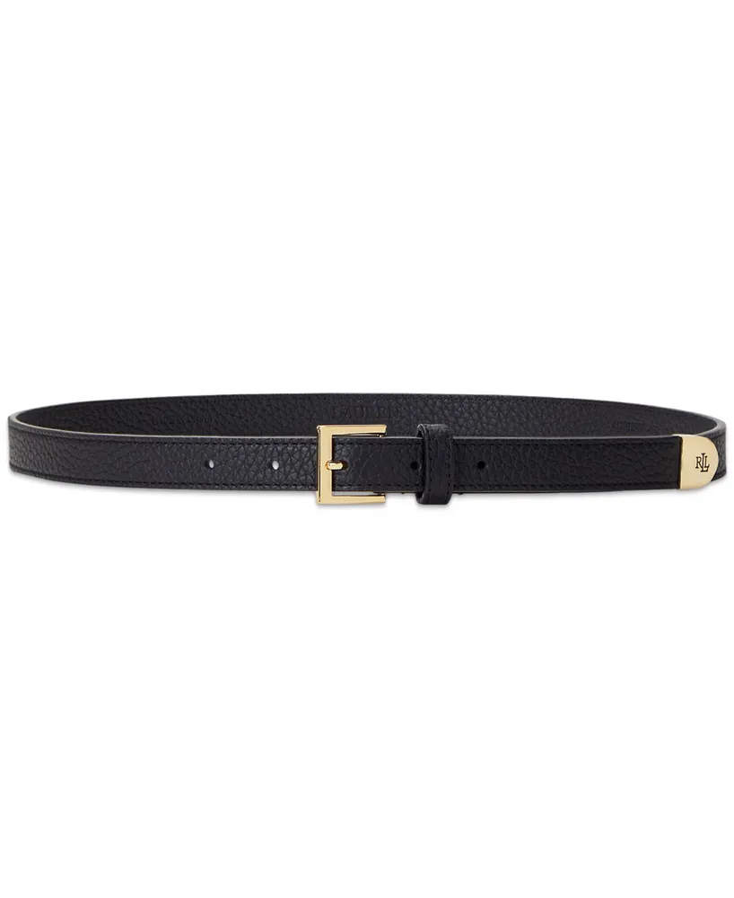 Lauren Ralph Lauren Women's Leather Flip Lock Belt - Macy's