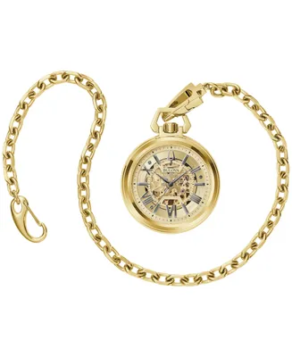 Bulova Men's Automatic Classic Sutton Gold-Tone Stainless Steel Chain Pocket Watch 50mm - Gold