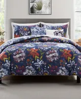 Vcny Home Danny Reversible Floral 5 Piece Quilt Set, King