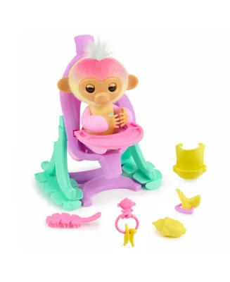 Fingerlings Interactive Baby Monkey Nursery Playset, Jas with 2-in-1 Cradle and High Chair and 6 Accessories