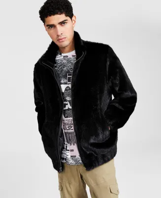 Guess Men's Draco Faux Fur Zip-Front Jacket