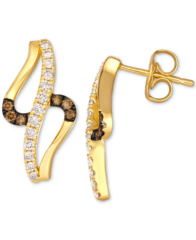 Le Vian Nude Diamond & Chocolate Diamond Abstract Drop Earrings (1/3 ct. t.w.) in 14k Gold