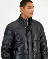 I.n.c. International Concepts Men's Quilted Faux-Leather Puffer Jacket, Created for Macy's