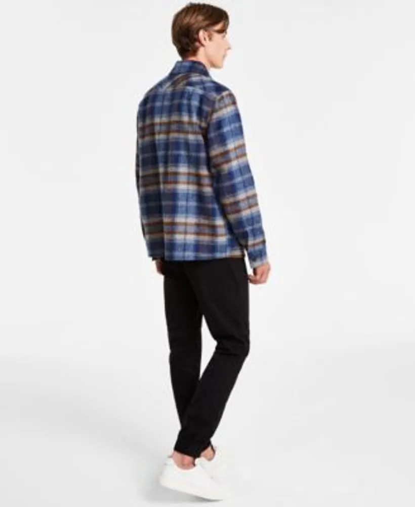 Now This Mens Regular Fit Plaid Shirt Jacket Short Sleeve Henley Brushed Twill Joggers Created For Macys