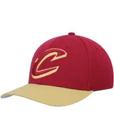 Men's Mitchell & Ness Wine, Gold Cleveland Cavaliers Mvp Team Two-Tone 2.0 Stretch-Snapback Hat