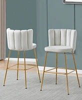 Best Master Furniture Elegante 41" Velvet Bar Stools, Set of 2