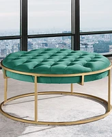 Best Master Furniture Amoria 18" Velvet Round Ottoman