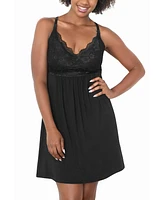 Women's Plus Lucille Lace Maternity & Nursing Nightgown - With Clip Down Cups