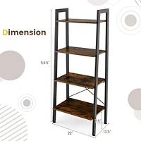 4-Tier Bookshelf Industrial Display Storage Shelf Plant Flower Stand Metal Frame