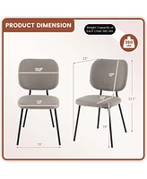 Set of 2 Modern Fabric Dining Chairs Padded Kitchen Armless Accent Chair