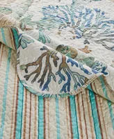 Greenland Home Fashions Atlantis Reversible Coastal Piece Quilt Set