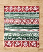 Greenland Home Fashions Fair Isle Velvet Reversible Throw, 50" x 60"