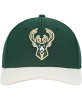 Men's Mitchell & Ness Hunter Green, Tan Milwaukee Bucks Mvp Team Two-Tone 2.0 Stretch-Snapback Hat