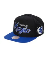 Men's Mitchell & Ness Black Orlando Magic Hardwood Classics Mvp Team Script 2.0 Snapback Hat