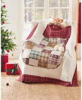 Greenland Home Fashions Jolly Stocking Patchwork Throw, 50" x 60"