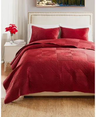 Greenland Home Fashions Riviera Velvet Oversized Piece Quilt Set